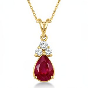 Crimson Radiance Ruby & Diamond Pendant Necklace